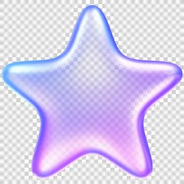 3D star icon in translucent purple blue glass style, symbolizing rating, fa.. Stock Illustration