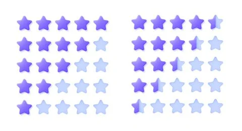 3d Star icons on transparent backdrop. Vector illustration. Button for concept Illustrazione stock