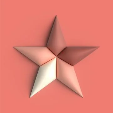 3d star render for celebration, event, birthday or christmas with warm colors Illustrazione stock