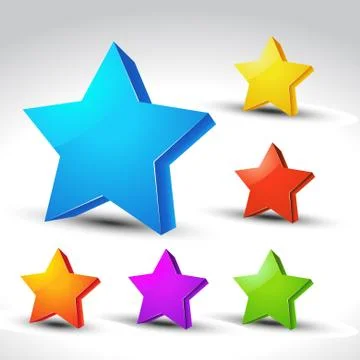 3d star set Stock Illustration