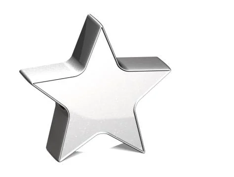 3d star silver sign over white background Stock Illustration