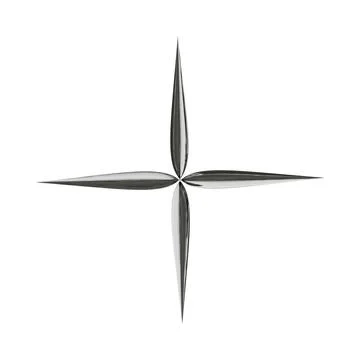 3d star in y2k style with chrome effect isolated on white background Stock Illustration