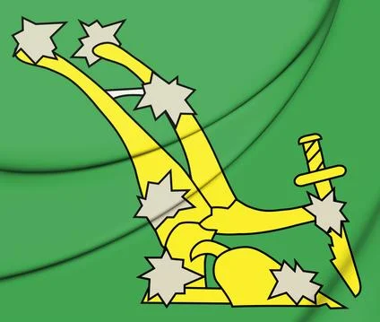 3D Starry Plough Flag (1914). 3D Illustration. Stock Illustration