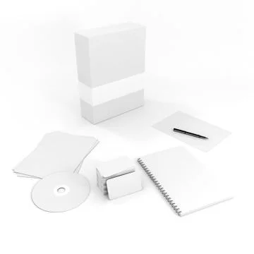 3d stationery blank documents, on white background Stock Illustration