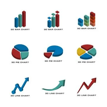3d statistic chart graphic template Stock Illustration