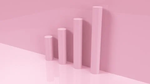 3d statistics bars in pink Stock Illustration