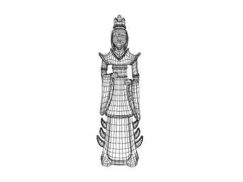 3d statue wireframe 스톡 일러스트