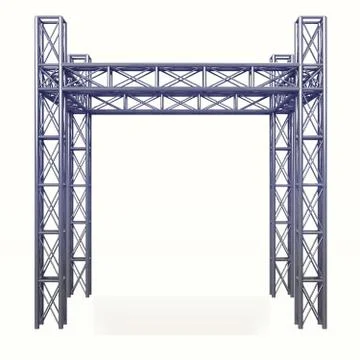 3d steel metal construction development on white illustration Stock Illustration