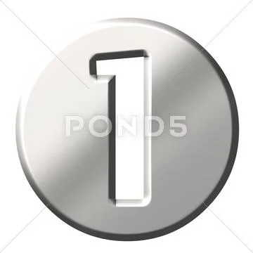 3D Steel Number 1 Stock Illustration