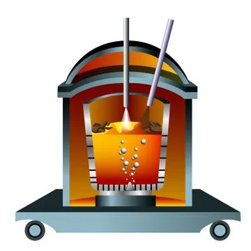 3d steel refinement process Illustrazione stock