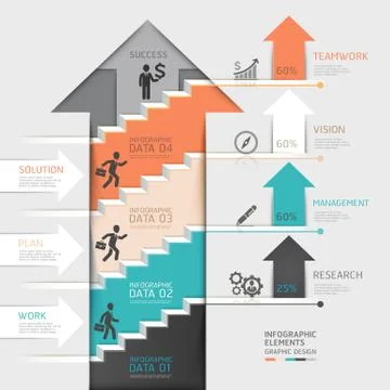 3d step up arrow staircase diagram business. Vector illustration. can be used Illustrazione stock