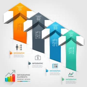 3d step up arrow staircase diagram business. Vector illustration. can be used Stock Illustration