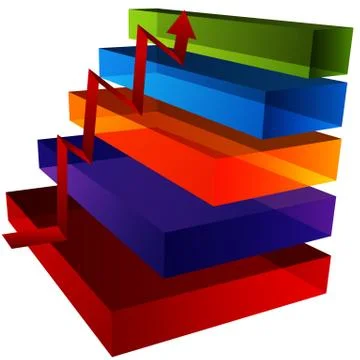 3d step chart Stock Illustration