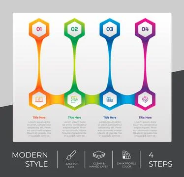 3d step infographic vector design with 4 steps &amp; colorful style for presentat Stock Illustration