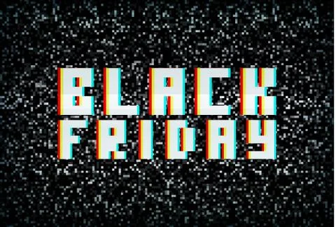 3D stereo effect black friday banner, sale announcement for retail business Stock Illustration