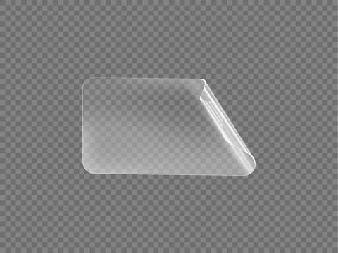 3d sticker for entries in the shape of a rectangle with folds and rounded Stock Illustration
