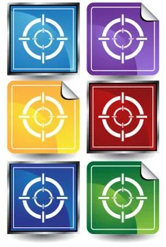 3d sticker set - target Stock Illustration