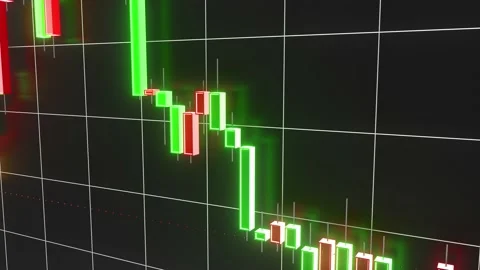 3D Stock Market Chart, forex trading chart, red and green bitcoin Going up Stock Footage 149012885