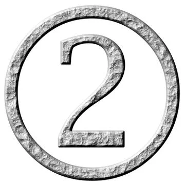 3D Ston Framed Number 2 Stock Illustration
