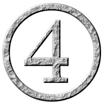 3D Ston Framed Number 4 Stock Illustration
