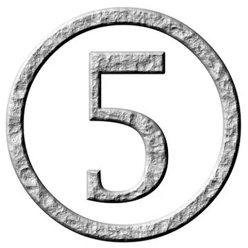 3D Ston Framed Number 5 Stock Illustration