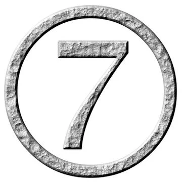 3D Ston Framed Number 7 Stock Illustration