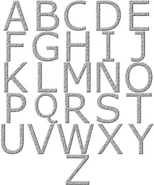 3D Stone Alphabet Stock Illustration