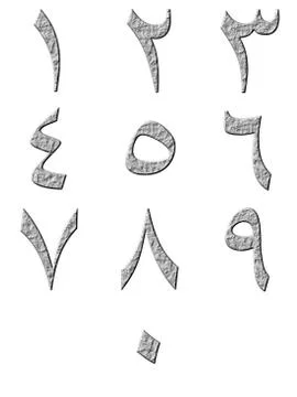 3D Stone Arab Numbers Stock Illustration