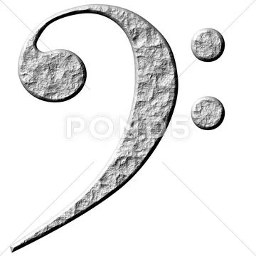 3D Stone Bass Clef Stock Illustration