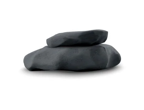 3d stone dark gray empty podium with uneven, rough surface. Stock Illustration