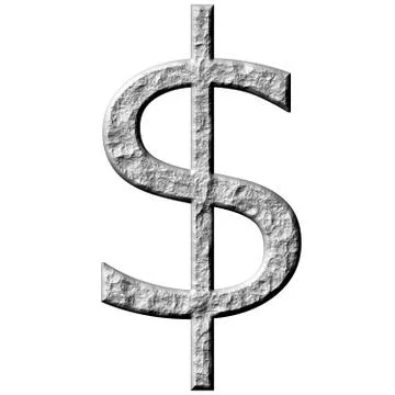 3D Stone Dollar Symbol Stock Illustration