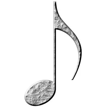 3D Stone Eighth Note Stock Illustration