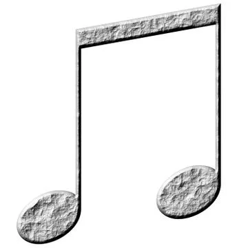 3D Stone Eighth Notes Stock Illustration