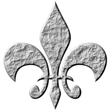 3D Stone Fleur de Lis Stock Illustration
