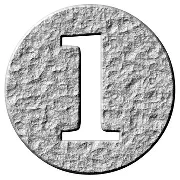 3D Stone Framed Number 1 Stock Illustration