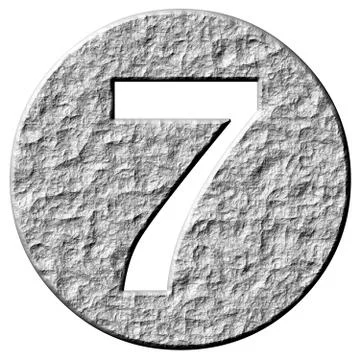 3D Stone Framed Number 7 Stock Illustration