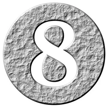3D Stone Framed Number 8 Stock Illustration