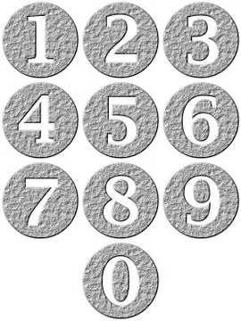 3D Stone Framed Numbers Stock Illustration