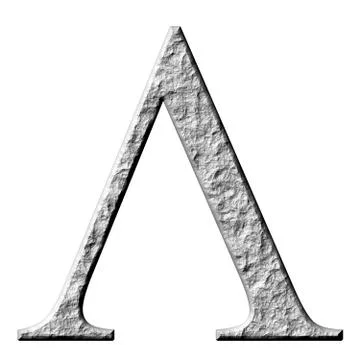 3D Stone Greek Letter Lambda Stock Illustration