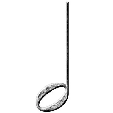 3D Stone Half Note Stock Illustration