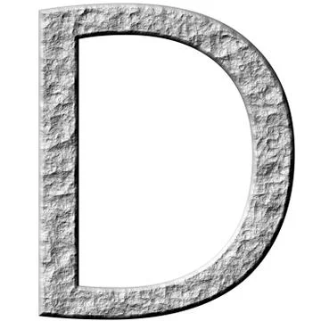 3D Stone Letter D Stock Illustration