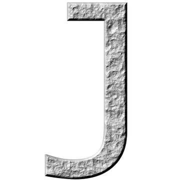 3D Stone Letter J Stock Illustration