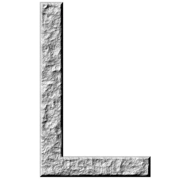 3D Stone Letter L Stock Illustration
