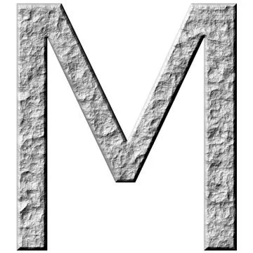 3D Stone Letter M Stock Illustration