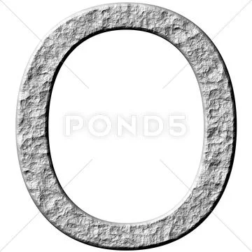 3D Stone Letter O Stock Illustration
