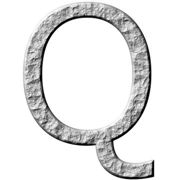 3D Stone Letter Q Stock Illustration