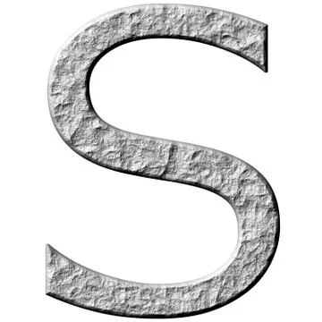 3D Stone Letter S Stock Illustration