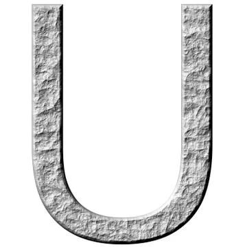 3D Stone Letter U Stock Illustration