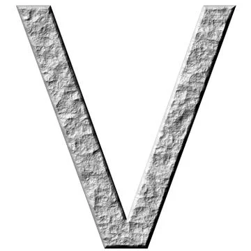 3D Stone Letter V Illustrazione stock