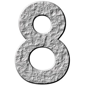 3D Stone Number Eight Stock Illustration